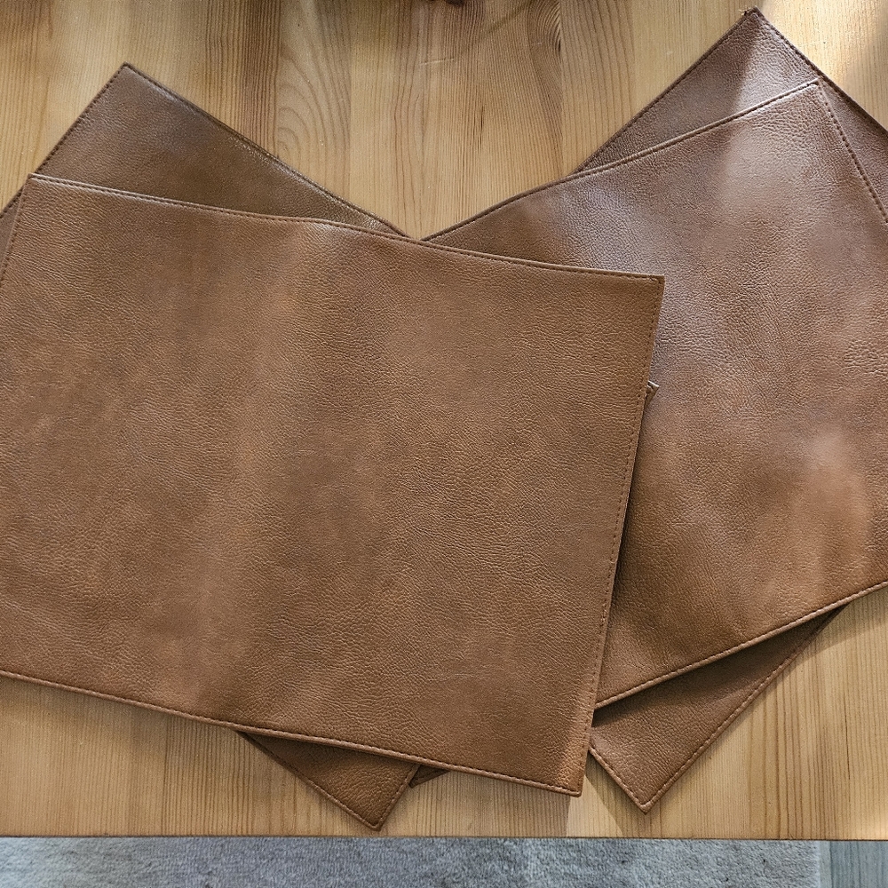 Brown Leather Placemat Set